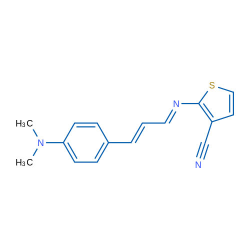 2-[(E)-[(2E)-3-[4-(Dimethylamino)phenyl]prop-2-en-1-ylidene]amino]thiophene-3-carbonitrile 1g