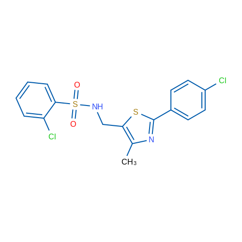 2-Chloro-N-{[2-(4-chlorophenyl)-4-methyl-1,3-thiazol-5-yl]methyl}benzene-1-sulfonamide 1g