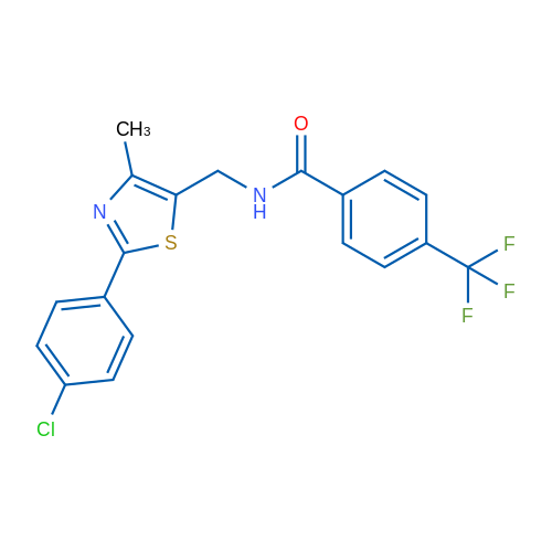 N-{[2-(4-chlorophenyl)-4-methyl-1,3-thiazol-5-yl]methyl}-4-(trifluoromethyl)benzamide 1g