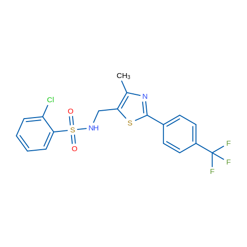 2-Chloro-N-({4-methyl-2-[4-(trifluoromethyl)phenyl]-1,3-thiazol-5-yl}methyl)benzene-1-sulfonamide 1g