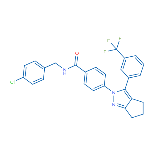 N-[(4-Chlorophenyl)methyl]-4-{3-[3-(trifluoromethyl)phenyl]-2H,4H,5H,6H-cyclopenta[c]pyrazol-2-yl}benzamide 1g