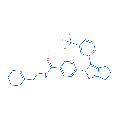 N-[2-(Cyclohex-1-en-1-yl)ethyl]-4-{3-[3-(trifluoromethyl)phenyl]-2H,4H,5H,6H-cyclopenta[c]pyrazol-2-yl}benzamide 1g