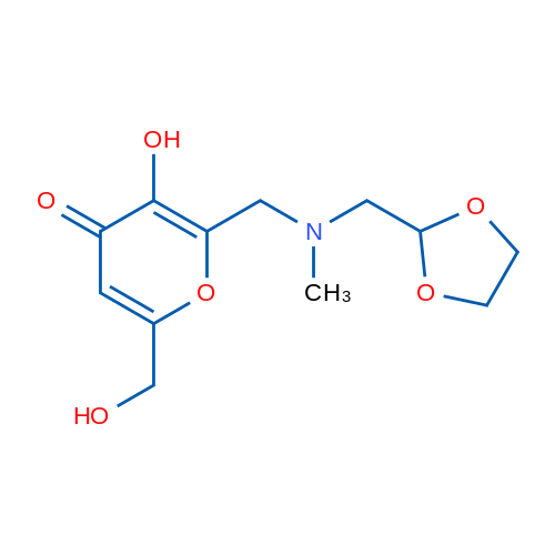 2-({[(1,3-dioxolan-2-yl)methyl](methyl)amino}methyl)-3-hydroxy-6-(hydroxymethyl)-4H-pyran-4-one 1g