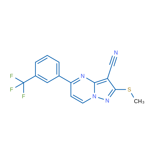 2-(Methylsulfanyl)-5-[3-(trifluoromethyl)phenyl]pyrazolo[1,5-a]pyrimidine-3-carbonitrile 1g