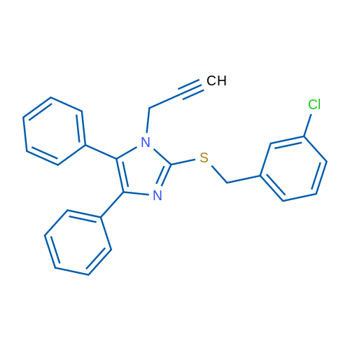 2-{[(3-chlorophenyl)methyl]sulfanyl}-4,5-diphenyl-1-(prop-2-yn-1-yl)-1H-imidazole 1g
