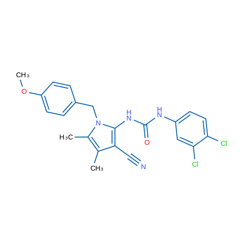 3-{3-cyano-1-[(4-methoxyphenyl)methyl]-4,5-dimethyl-1H-pyrrol-2-yl}-1-(3,4-dichlorophenyl)urea 1g