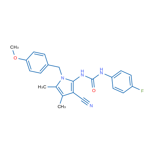 3-{3-cyano-1-[(4-methoxyphenyl)methyl]-4,5-dimethyl-1H-pyrrol-2-yl}-1-(4-fluorophenyl)urea 1g
