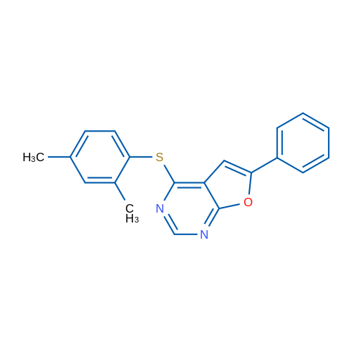 4-[(2,4-Dimethylphenyl)sulfanyl]-6-phenylfuro[2,3-d]pyrimidine 1g