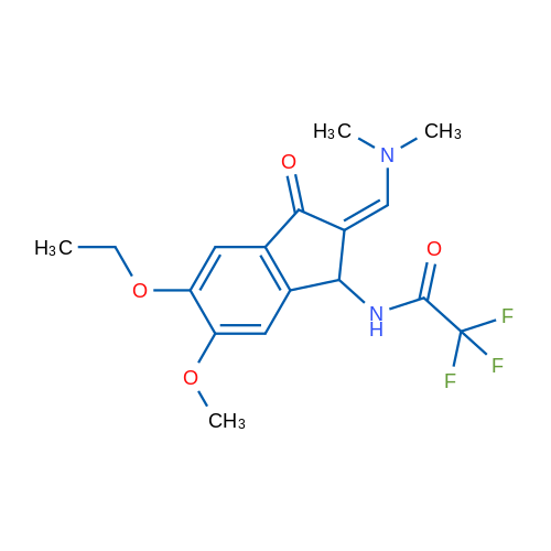 N-[(2Z)-2-[(Dimethylamino)methylidene]-5-ethoxy-6-methoxy-3-oxo-2,3-dihydro-1H-inden-1-yl]-2,2,2-trifluoroacetamide 1g