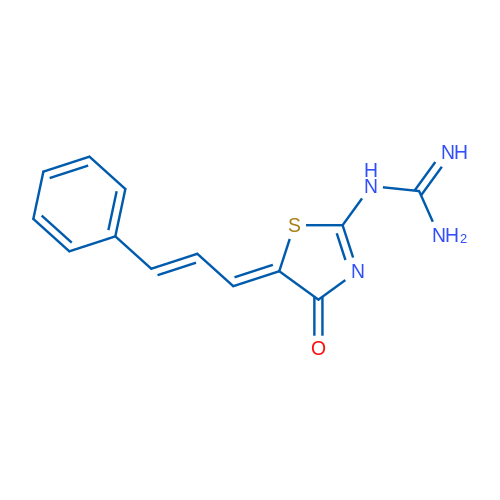 N-[(5Z)-4-Oxo-5-[(2E)-3-phenylprop-2-en-1-ylidene]-4,5-dihydro-1,3-thiazol-2-yl]guanidine 1g