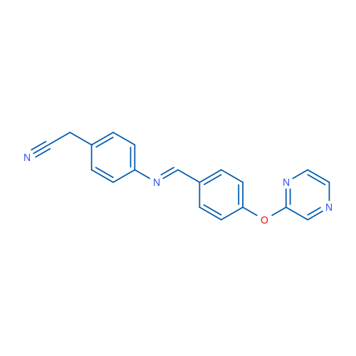 2-{4-[(E)-{[4-(pyrazin-2-yloxy)phenyl]methylidene}amino]phenyl}acetonitrile 1g