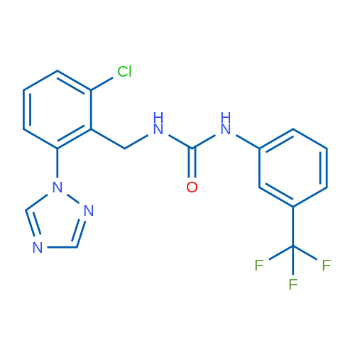 3-{[2-chloro-6-(1H-1,2,4-triazol-1-yl)phenyl]methyl}-1-[3-(trifluoromethyl)phenyl]urea 1g
