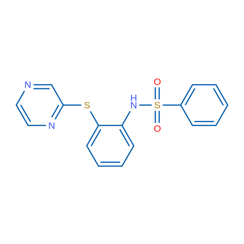 N-[2-(Pyrazin-2-ylsulfanyl)phenyl]benzenesulfonamide 1g