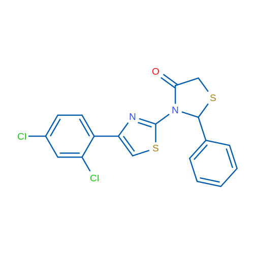 3-[4-(2,4-Dichlorophenyl)-1,3-thiazol-2-yl]-2-phenyl-1,3-thiazolidin-4-one 1g