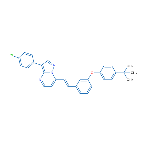 7-[(E)-2-[3-(4-tert-Butylphenoxy)phenyl]ethenyl]-3-(4-chlorophenyl)pyrazolo[1,5-a]pyrimidine 1g