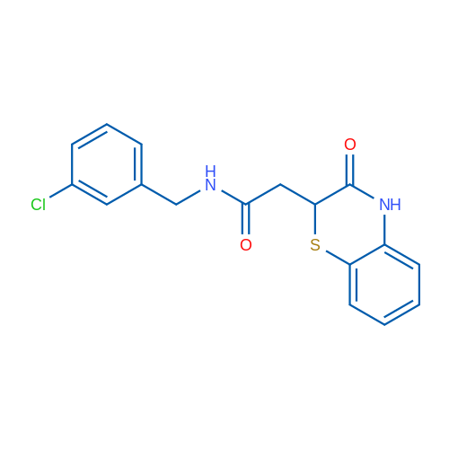 N-[(3-Chlorophenyl)methyl]-2-(3-oxo-3,4-dihydro-2H-1,4-benzothiazin-2-yl)acetamide 1g