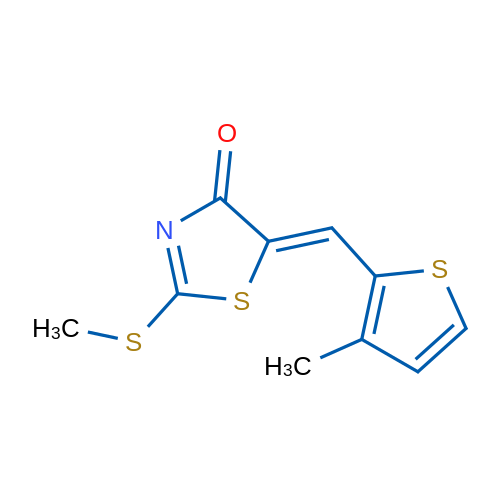 (5Z)-2-(Methylsulfanyl)-5-[(3-methylthiophen-2-yl)methylidene]-4,5-dihydro-1,3-thiazol-4-one 1g