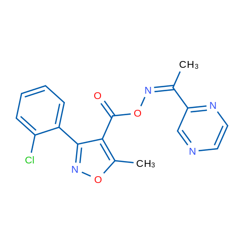 (Z)-[1-(Pyrazin-2-yl)ethylidene]amino 3-(2-chlorophenyl)-5-methyl-1,2-oxazole-4-carboxylate 1g