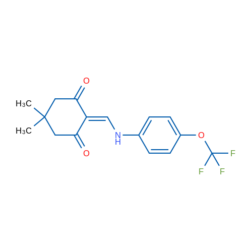 5,5-Dimethyl-2-({[4-(trifluoromethoxy)phenyl]amino}methylidene)cyclohexane-1,3-dione 1g
