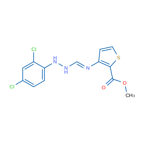 Methyl 3-[(E)-{[2-(2,4-dichlorophenyl)hydrazin-1-yl]methylidene}amino]thiophene-2-carboxylate 1g