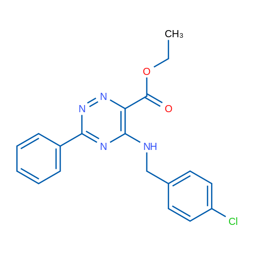 Ethyl 5-{[(4-chlorophenyl)methyl]amino}-3-phenyl-1,2,4-triazine-6-carboxylate 1g