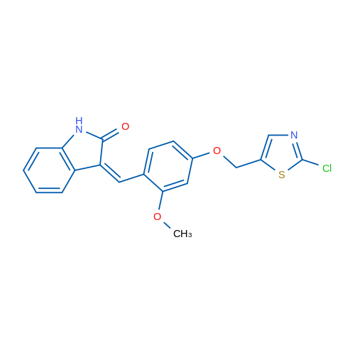 (3Z)-3-({4-[(2-chloro-1,3-thiazol-5-yl)methoxy]-2-methoxyphenyl}methylidene)-2,3-dihydro-1H-indol-2-one 1g