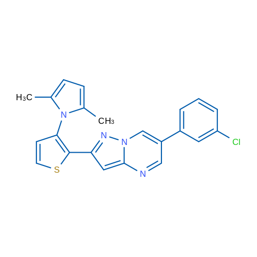 1-{2-[6-(3-chlorophenyl)pyrazolo[1,5-a]pyrimidin-2-yl]thiophen-3-yl}-2,5-dimethyl-1H-pyrrole 1g