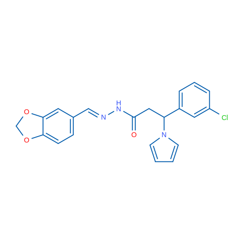 N'-[(1E)-(2H-1,3-Benzodioxol-5-yl)methylidene]-3-(3-chlorophenyl)-3-(1H-pyrrol-1-yl)propanehydrazide 1g