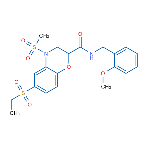 6-(Ethanesulfonyl)-4-methanesulfonyl-N-[(2-methoxyphenyl)methyl]-3,4-dihydro-2H-1,4-benzoxazine-2-carboxamide 1g