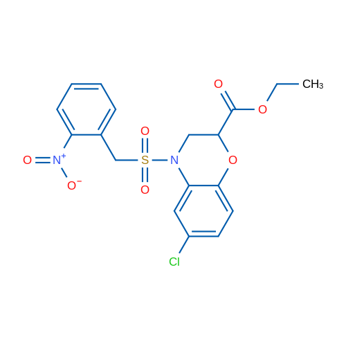 Ethyl 6-chloro-4-[(2-nitrophenyl)methanesulfonyl]-3,4-dihydro-2H-1,4-benzoxazine-2-carboxylate 1g