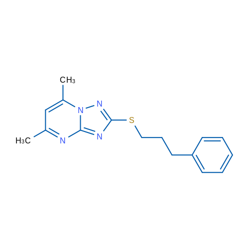 5,7-Dimethyl-2-[(3-phenylpropyl)sulfanyl]-[1,2,4]triazolo[1,5-a]pyrimidine 1g