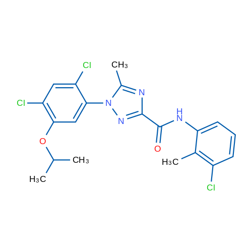 N-(3-Chloro-2-methylphenyl)-1-[2,4-dichloro-5-(propan-2-yloxy)phenyl]-5-methyl-1H-1,2,4-triazole-3-carboxamide 1g