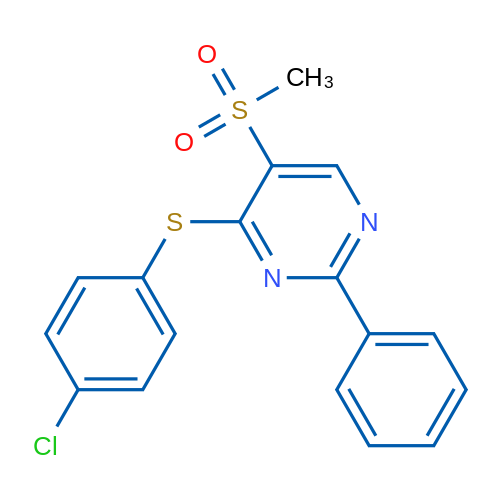 4-[(4-Chlorophenyl)sulfanyl]-5-methanesulfonyl-2-phenylpyrimidine 1g