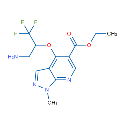 Ethyl 4-[(3-amino-1,1,1-trifluoropropan-2-yl)oxy]-1-methyl-1H-pyrazolo[3,4-b]pyridine-5-carboxylate 1mg
