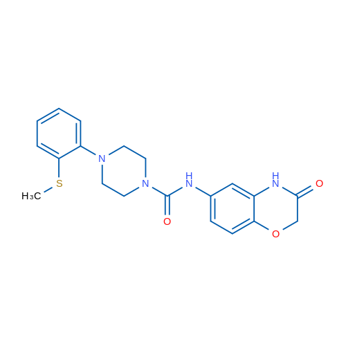 4-[2-(Methylsulfanyl)phenyl]-N-(3-oxo-3,4-dihydro-2H-1,4-benzoxazin-6-yl)piperazine-1-carboxamide 1g