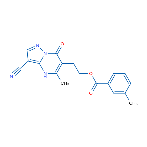 2-{3-cyano-5-methyl-7-oxo-4H,7H-pyrazolo[1,5-a]pyrimidin-6-yl}ethyl 3-methylbenzoate 1g