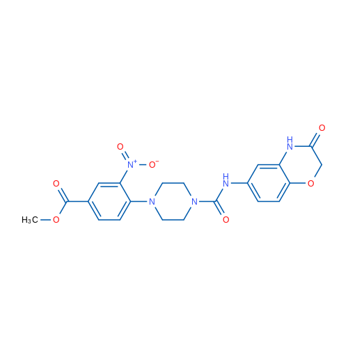 Methyl 3-nitro-4-{4-[(3-oxo-3,4-dihydro-2H-1,4-benzoxazin-6-yl)carbamoyl]piperazin-1-yl}benzoate 1g