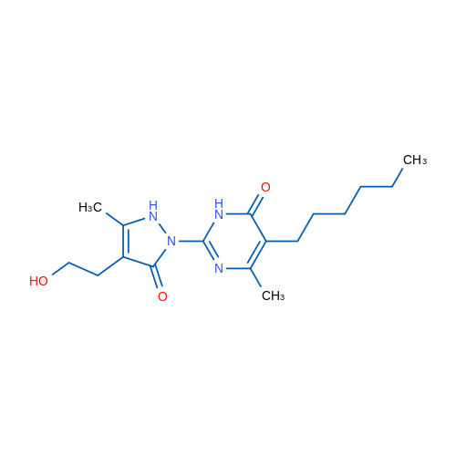 5-Hexyl-2-[4-(2-hydroxyethyl)-3-methyl-5-oxo-2,5-dihydro-1H-pyrazol-1-yl]-6-methyl-3,4-dihydropyrimidin-4-one 10mg