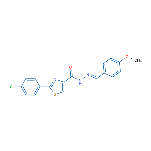 2-(4-Chlorophenyl)-N'-[(1E)-(4-methoxyphenyl)methylidene]-1,3-thiazole-4-carbohydrazide 1g