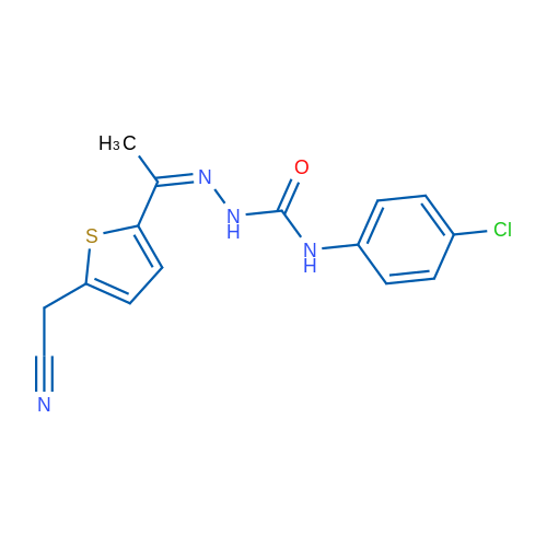 1-(4-Chlorophenyl)-3-[(Z)-{1-[5-(cyanomethyl)thiophen-2-yl]ethylidene}amino]urea 1g