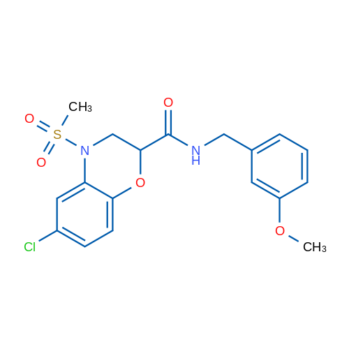6-Chloro-4-methanesulfonyl-N-[(3-methoxyphenyl)methyl]-3,4-dihydro-2H-1,4-benzoxazine-2-carboxamide 1g