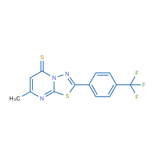 7-Methyl-2-[4-(trifluoromethyl)phenyl]-5H-[1,3,4]thiadiazolo[3,2-a]pyrimidine-5-thione 1g
