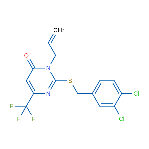 2-{[(3,4-dichlorophenyl)methyl]sulfanyl}-3-(prop-2-en-1-yl)-6-(trifluoromethyl)-3,4-dihydropyrimidin-4-one 1g
