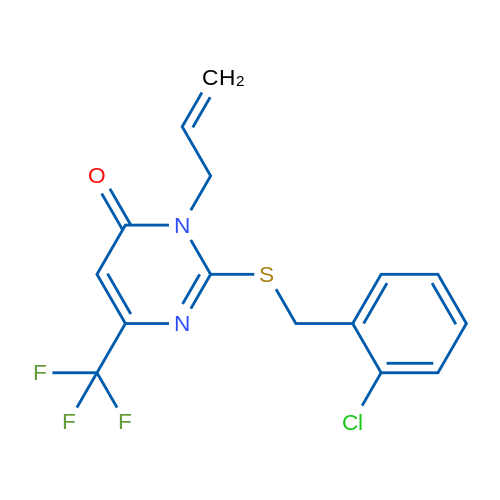 2-{[(2-chlorophenyl)methyl]sulfanyl}-3-(prop-2-en-1-yl)-6-(trifluoromethyl)-3,4-dihydropyrimidin-4-one 1g