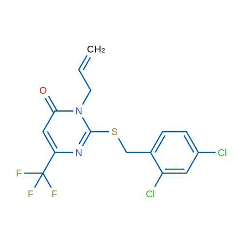 2-{[(2,4-dichlorophenyl)methyl]sulfanyl}-3-(prop-2-en-1-yl)-6-(trifluoromethyl)-3,4-dihydropyrimidin-4-one 1g