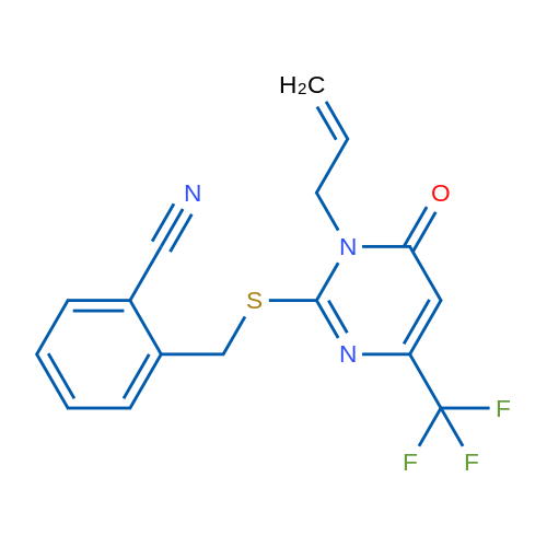 2-({[6-oxo-1-(prop-2-en-1-yl)-4-(trifluoromethyl)-1,6-dihydropyrimidin-2-yl]sulfanyl}methyl)benzonitrile 1g