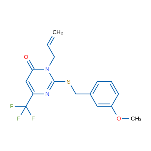2-{[(3-methoxyphenyl)methyl]sulfanyl}-3-(prop-2-en-1-yl)-6-(trifluoromethyl)-3,4-dihydropyrimidin-4-one 1g