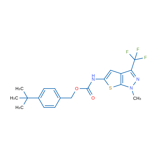 (4-tert-Butylphenyl)methyl N-[1-methyl-3-(trifluoromethyl)-1H-thieno[2,3-c]pyrazol-5-yl]carbamate 1g