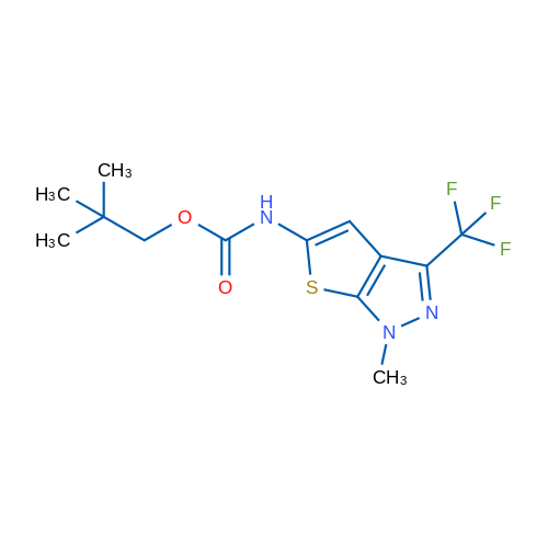 2,2-Dimethylpropyl N-[1-methyl-3-(trifluoromethyl)-1H-thieno[2,3-c]pyrazol-5-yl]carbamate 1g