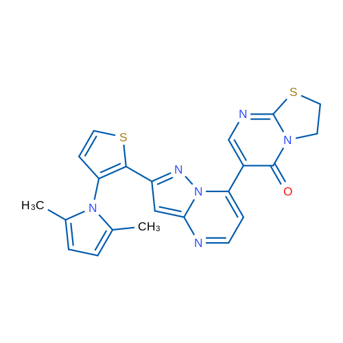 6-{2-[3-(2,5-dimethyl-1H-pyrrol-1-yl)thiophen-2-yl]pyrazolo[1,5-a]pyrimidin-7-yl}-2H,3H,5H-[1,3]thiazolo[3,2-a]pyrimidin-5-one 1g